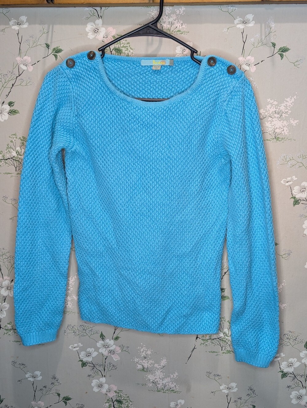 Boden Blue Cotton Sweater PTP: 16-17, L: 21